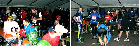 Rennsteiglauf: Startvorbereitungen im Festzelt, Eisenach