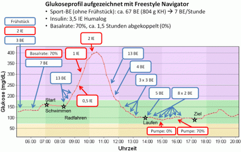 Blutzuckerverlauf und Therapieanpassung bei der Challenge Roth 2010