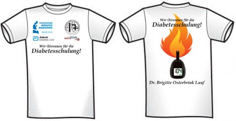 Laufshirt Münster Marathon 2013: Wir (b)rennen für die Diabetesbetreuung